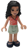 LEGO frnd374 Friends Emma, Light Aqua Skirt, Coral Wrap Top, Dark Blue Shoes